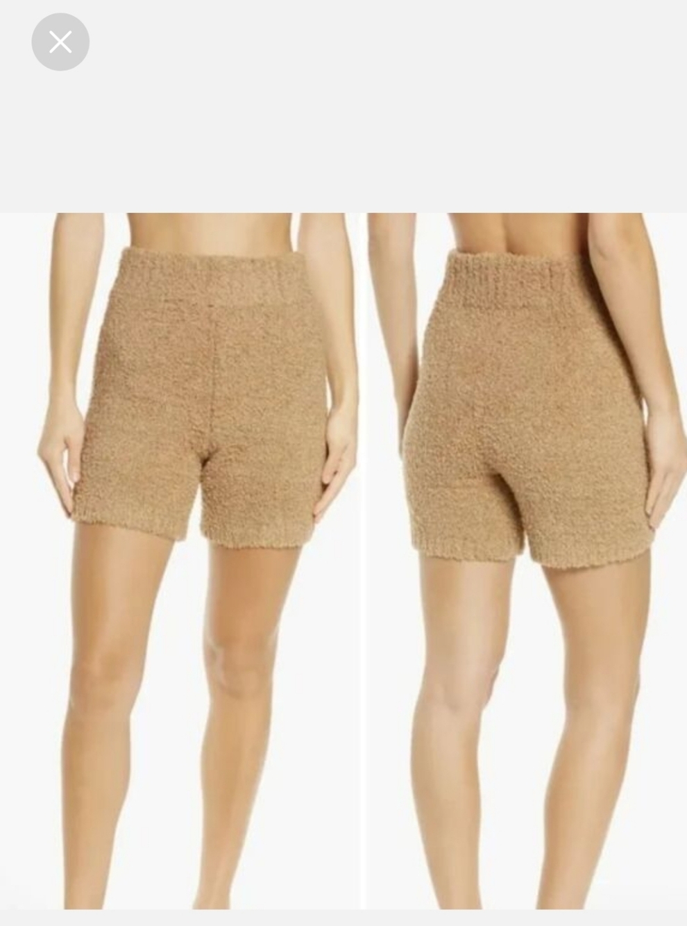 NWT. SKIMS Cozy Boucle Knit Shorts Sz. Medium Camel